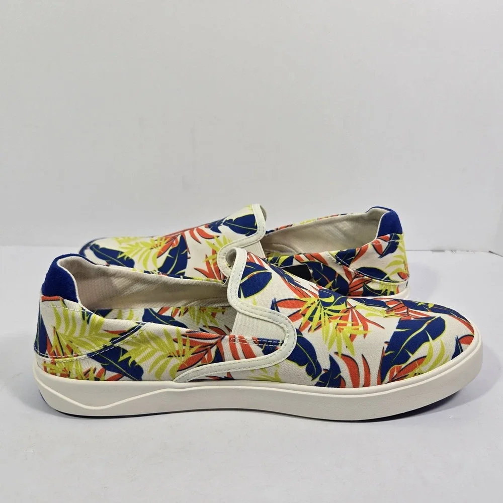 OLUKAI Lae' Ahi Pa'i Slip On Shoes Off White Aloha Men Size 11 New